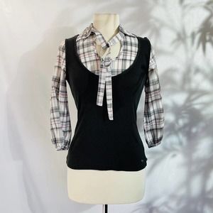 Cop-Copine Business Sweater Vest with Blouse
